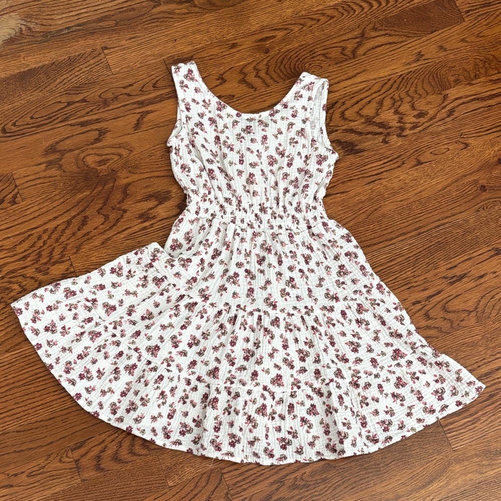 BearPaw White and Pink Floral Kids Dress